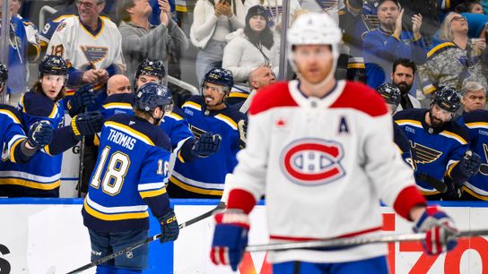 Red-Hot Blues Crush Canadiens 6-1, Stretch Win Streak to Seven (St Louis Blues)