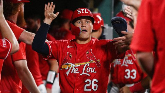 Cardinals Extend One Half Of Dyanmic Duo, Is Jordan Walker Next? (St Louis Cardinals). Photo by Credit: Jeff Curry-Imagn Images