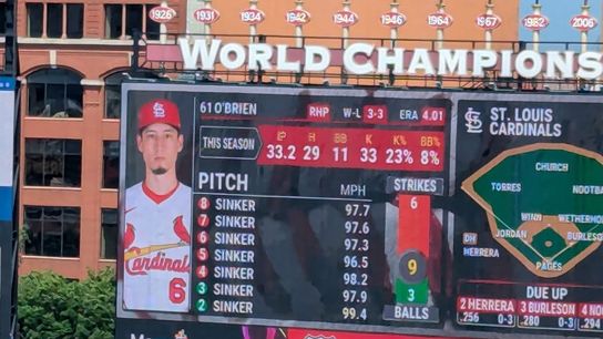 Just in time: O'Brien's gutsy pivot on pitch selection was an intense moment in Cardinals win (St Louis Cardinals). Photo by Brenden Schaeffer
