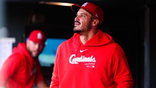 Sep 26, 2024; Denver, Colorado, USA; St. Louis Cardinals third base Nolan Arenado (28) in the dugout in the eighth inning against the Colorado Rockies at Coors Field. 